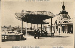 Promenade of Mar del Plata Beach Buenos Aires, Argentina Postcard Postcard Postcard