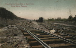 Showing the Canal cut at San Pablo Canal Zone, Panama Postcard Postcard Postcard