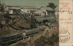 Steam Shovel at work Culebra Panama Canal Postcard