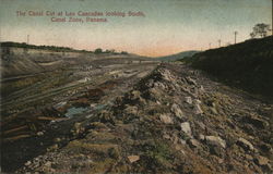 The Canal cut at Las Cascadas looking south, canal zone, Panama Postcard Postcard Postcard