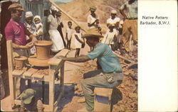 Native Potters, Barbados, B. W. I. Postcard