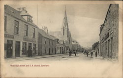 West high street and U.F. Church, Inverurie Postcard