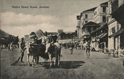 Native Street Scene, Bombay Postcard