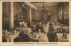 Monte Carlo Beausoleil - Salle a manger de l'Hotel Suisse Postcard