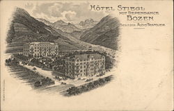 Hotel Stiegl with Bozen annex Bolzano, Italy Postcard Postcard Postcard