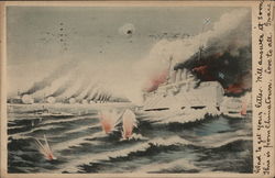 View of firing in the sea Postcard