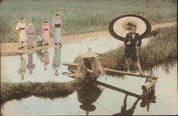 A person engaged in fishing Japan Postcard Postcard Postcard