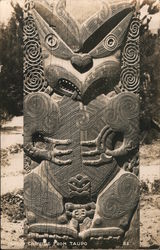 Mauai Carving From Taupo New Zealand Postcard Postcard Postcard