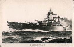 The French Dunkerque-class battleship France Postcard Postcard Postcard