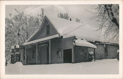 Trinity Center Post Office, Gas Station in Snow Postcard