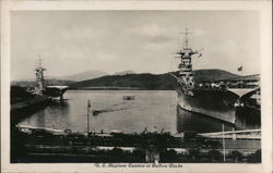 U.S. Airplane Carriers, Balboa Docks Panama Postcard Postcard Postcard