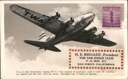 TWAs The Stratoliner (Boeing 507) Aircraft Postcard Postcard Postcard