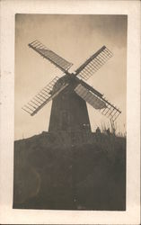 Windmill on Hill Landscapes Postcard Postcard Postcard