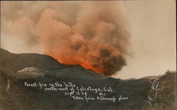 Forest Fire in the Hills Calistoga, CA Postcard Postcard Postcard