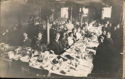 Diners on Steamer Ship Postcard