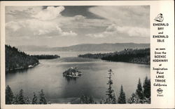 Emerald Bay and Emerald Isle as Seen From the Scenic Highway at Inspiration Point Lake Tahoe, CA Postcard Postcard Postcard