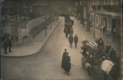 Funeral Parade Showing Horse-Drawn Hearse Postcard