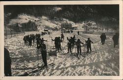 Skiers on Snow Zermatt, Switzerland Postcard Postcard Postcard