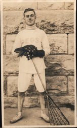 Man with Lacrosse Gear PEGS Postcard