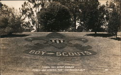 Floral Boy Scout Emblem, Cypress Lawn Memorial Park Postcard