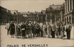 Tourists Posing at Palais de Versailles Postcard