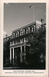 Main Entrance, Academy Hall, Bradford Junior College Massachusetts Postcard Postcard Postcard