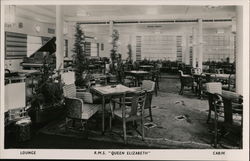 Lounge, R.M.S. Queen Elizabeth Postcard