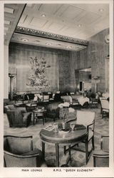 RMS "Queen Elizabeth" Main Lounge Postcard