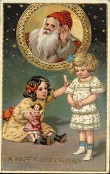 Santa Listening to Children Praying Santa Claus Postcard Postcard