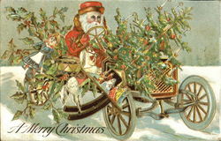 Santa in Auto Postcard