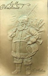 Embossed Santa Postcard