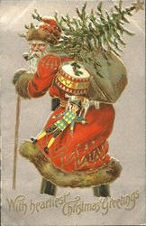 Santa Smoking Pipe Postcard