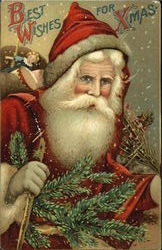 Large Santa Santa Claus Postcard Postcard