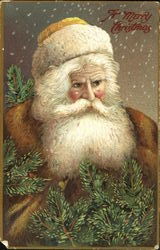 Santa With Brown Robe Postcard