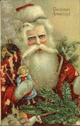 Santa - Gelatin Type Santa Claus Postcard Postcard