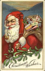 Santa Smoking Pipe Santa Claus Postcard Postcard