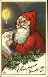 Santa Making His List Postcard