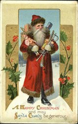 Santa With Toys Postcard