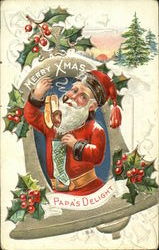 Santa Smoking Pipe - Papa's Delight Postcard