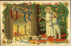 Children Waiting for Santa Postcard