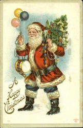 Santa with Gifts Postcard