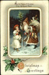 Santa Brown Robe Santa Claus Postcard Postcard