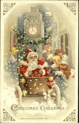 Santa in Auto Postcard