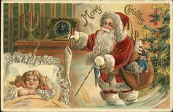 Santa and Girl Santa Claus Postcard Postcard