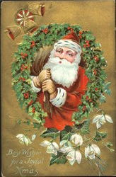 Best Wishes For A Joyful Xmas Santa Claus Postcard Postcard