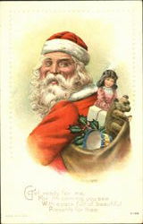 Santa with Toys Postcard