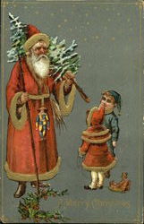 Santa with Kids Santa Claus Postcard Postcard