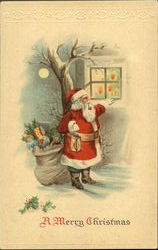 Santa at Window Santa Claus Postcard Postcard