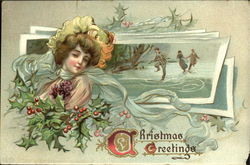 Christmas Greetings And Joys Postcard Postcard