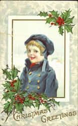 Christmas Greetings Children Postcard Postcard